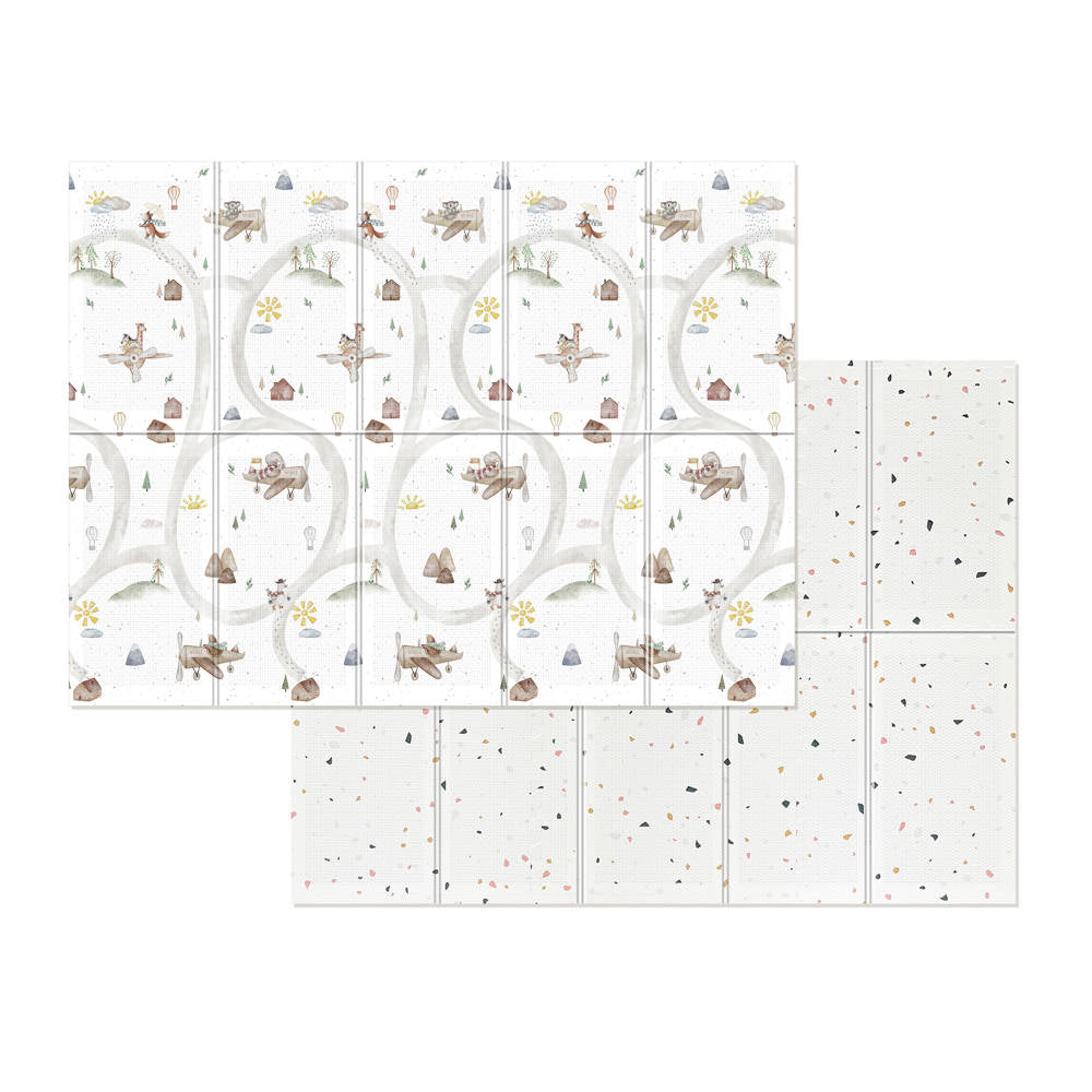 Evibell® Zložljiva igralna podloga 150x190 Terrazzo/Wanderlust Evibell