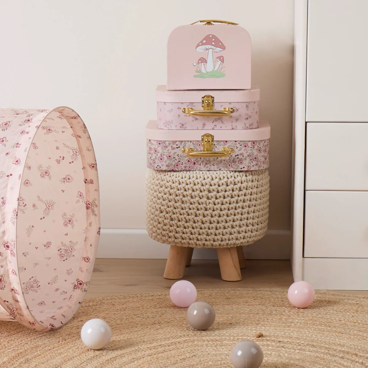 Bieco® Kovček Ella dreamy flowers 3 kos Bieco