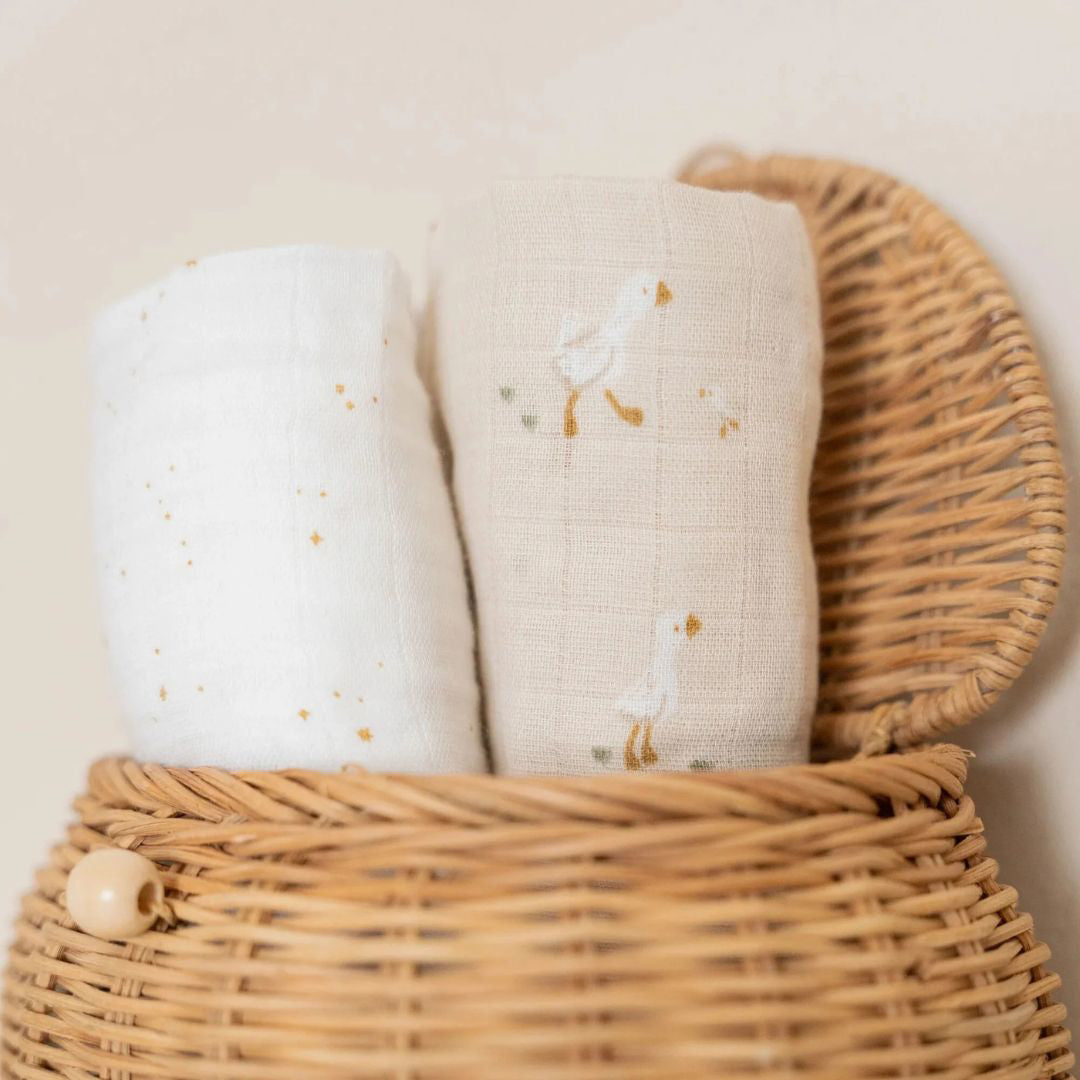 Little Dutch® Komplet 2 tetra pleničk Little Goose 70x70 Little Dutch