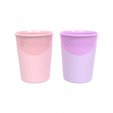 Twistshake® Set 2 bicchieri Pastel Pink&Pastel Purple 170ml (6+m)