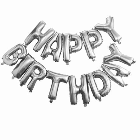 Ginger Ray® Ghirlanda di palloncini Happy Birthday Silver