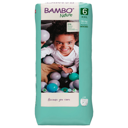 Bambo Nature® Pannolini a mutandina XXL taglia 6 (18+ kg) 38 pz